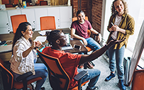 A group of young professionals at work.