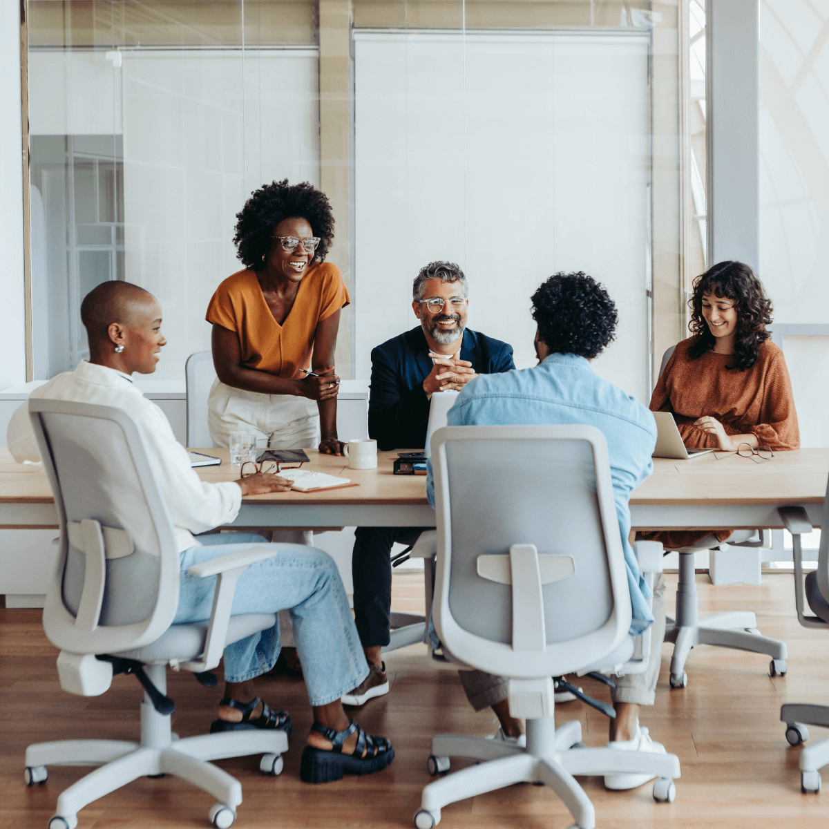 A group of professionals in a meeting.