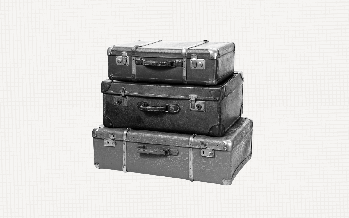 A stack of suitcases.