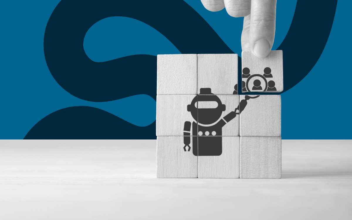 A set of blocks with a robot design.