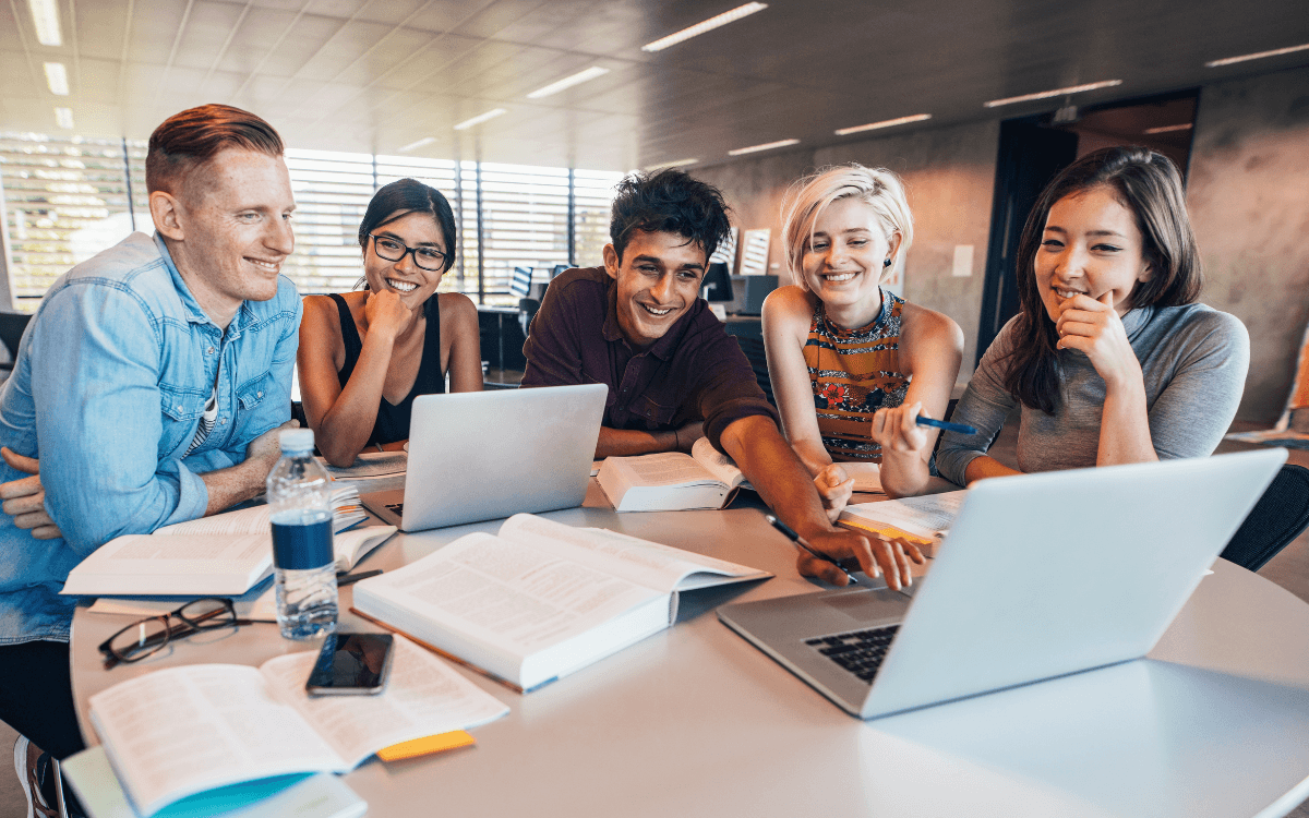 A group of college students.