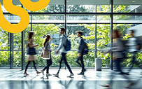 Students walking on campus.