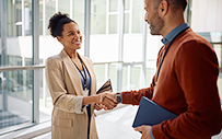 A campus rep meets a recruiter.