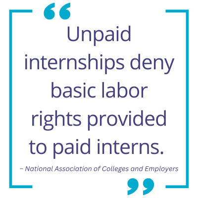 Unpaid internships deny basic labor rights provided to paid interns.